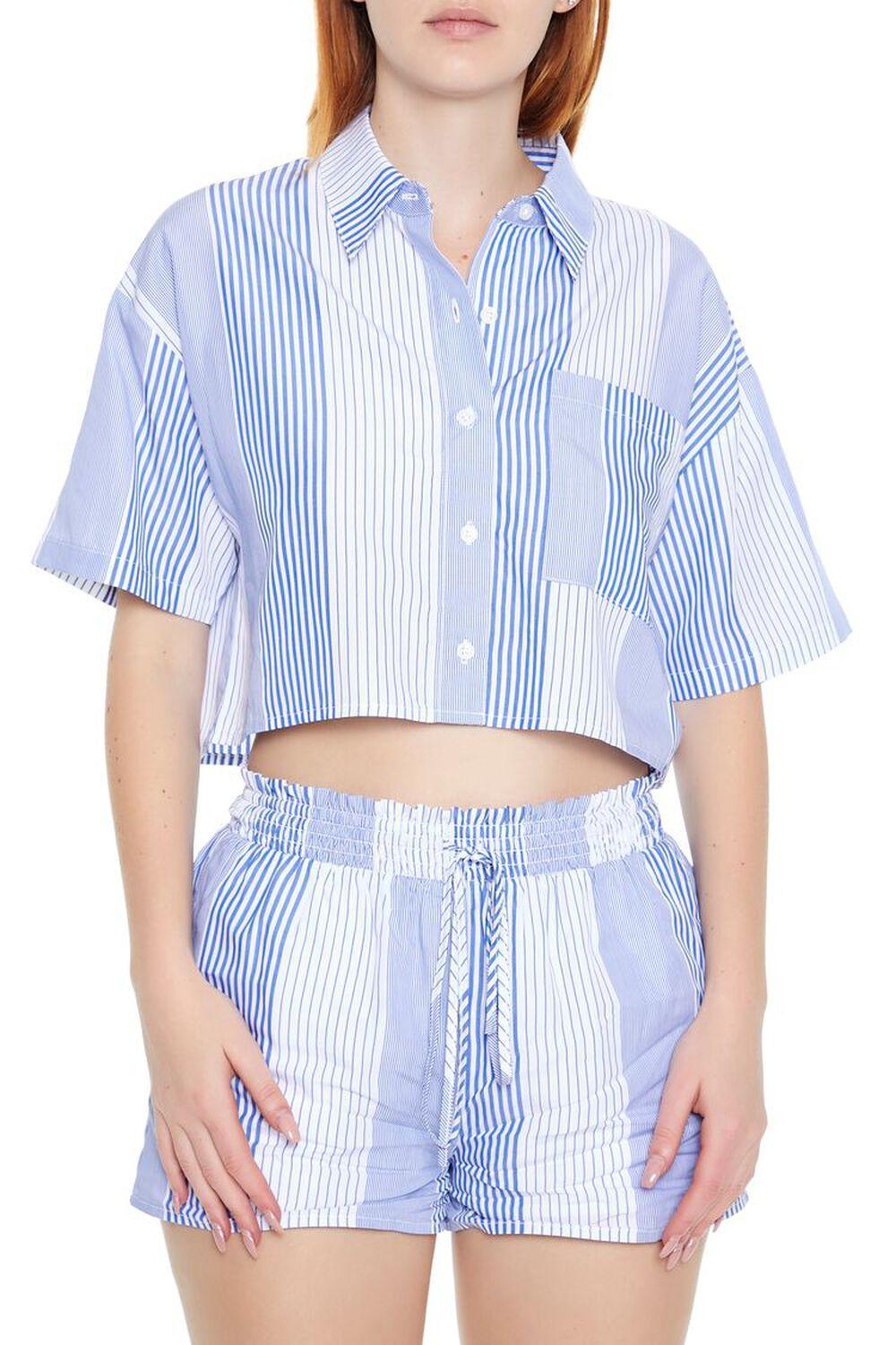 Striped Colorblock Boxy Shirt | Forever 21 product image