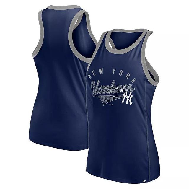 Fanatics Womens Navy New York Yankees Tailsweep Fashion Racerback Rhinestone Tank Top - Navy Product Image