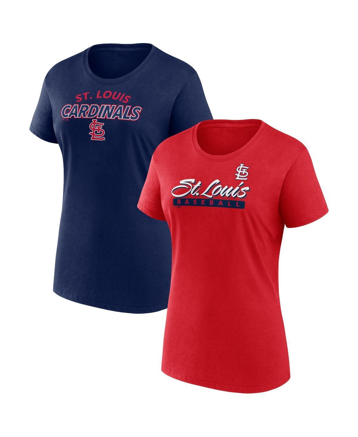 Fanatics Womens Red/Navy St. Louis Cardinals Risk Combo Pack T-Shirt - Navy Product Image