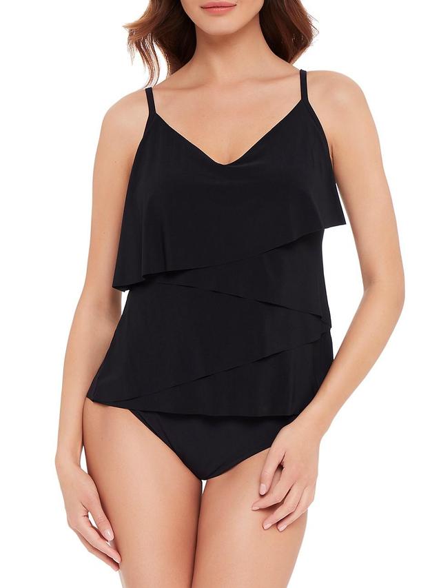 Womens Solids Chloe Draped Tankini Top Product Image