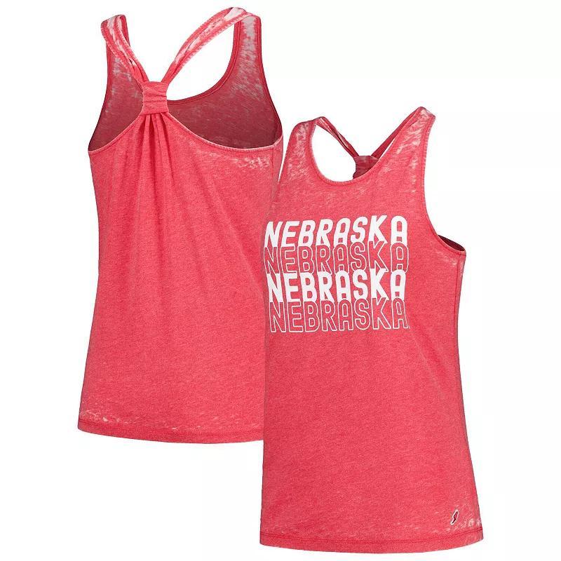 Womens League Collegiate Wear Scarlet Nebraska Huskers Stacked Name Racerback Tank Top Product Image