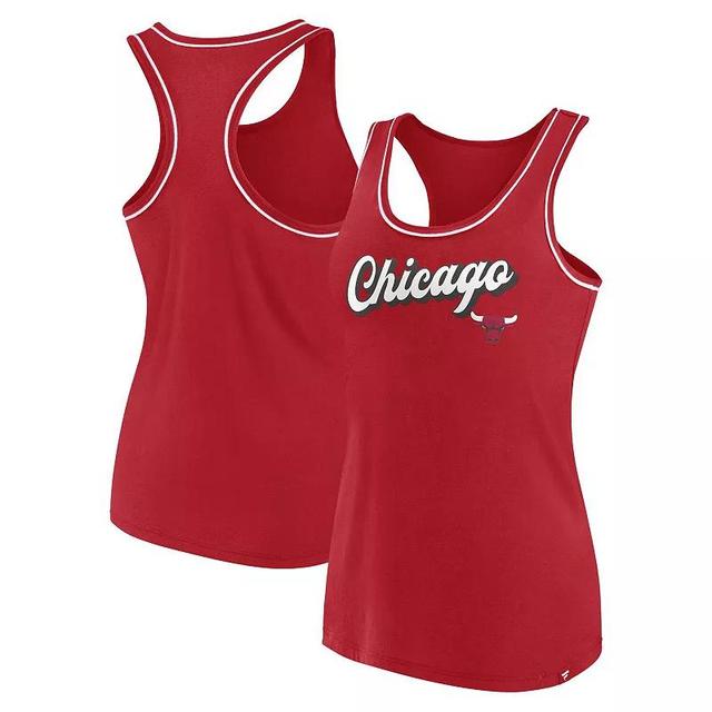 Womens Fanatics Branded Chicago Bulls Wordmark Logo Racerback Tank Top Product Image