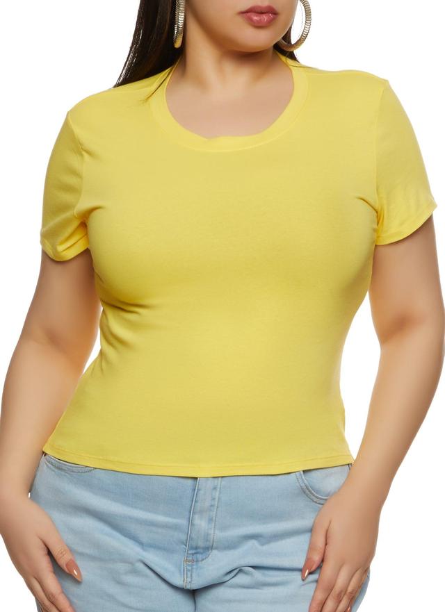 Womens Plus Size Basic Crew Neck T Shirt Product Image