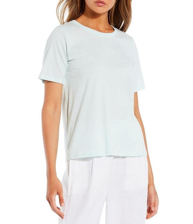 Eileen Fisher Organic Pima Cotton Jersey Crew Neck Short Sleeve Tee Shirt Product Image