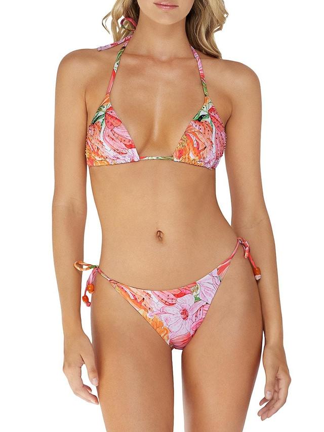 Womens Beaded Floral Bikini Bottom Product Image