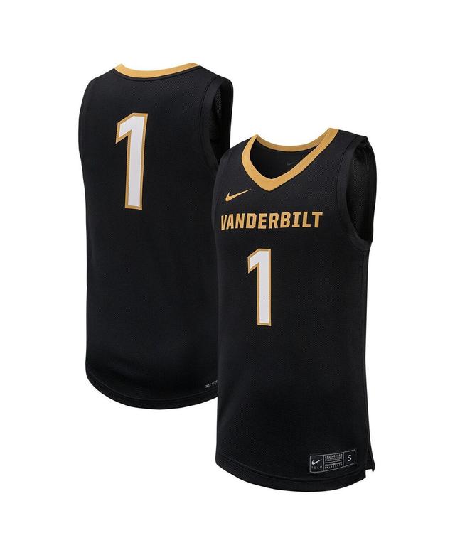 Nike Mens 1 Black Vanderbilt Commodores Replica Basketball Jersey - Black Product Image