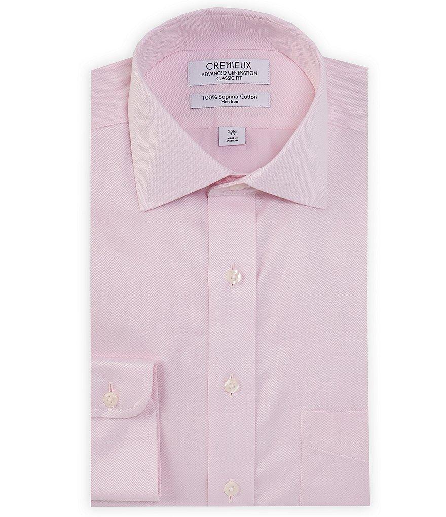 Cremieux Classic Fit Non-Iron Spread Collar Presidential Herringbone Dress Shirt Product Image