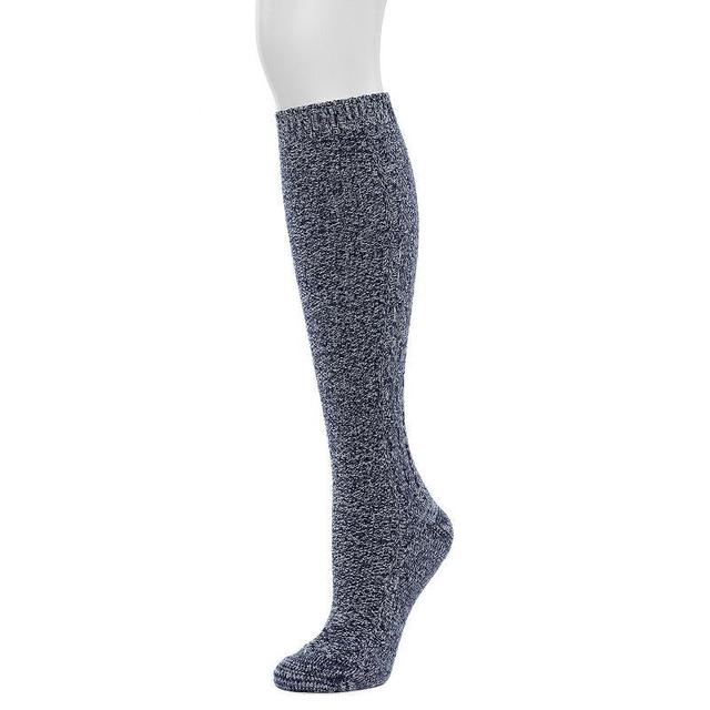 Womens Cuddl Duds Plushfill Seedstitch Cable Spacedye Knee High Socks Simply Brown Product Image