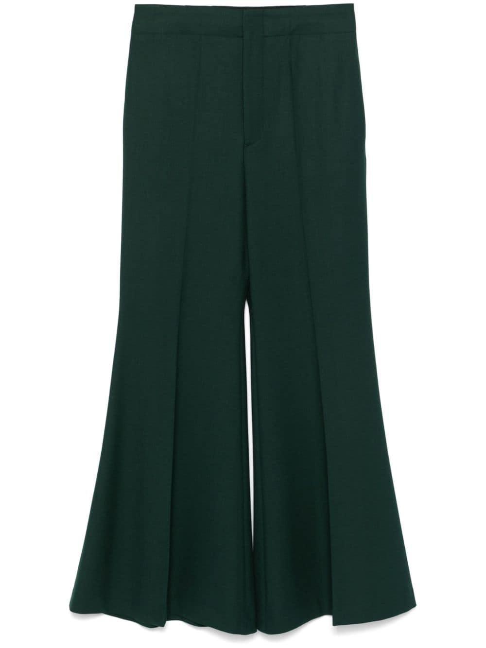 Wide-leg Trousers In Green Product Image