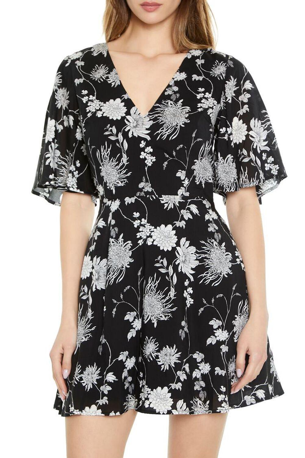 Floral Print Cutout Mini Dress | Forever 21 Product Image