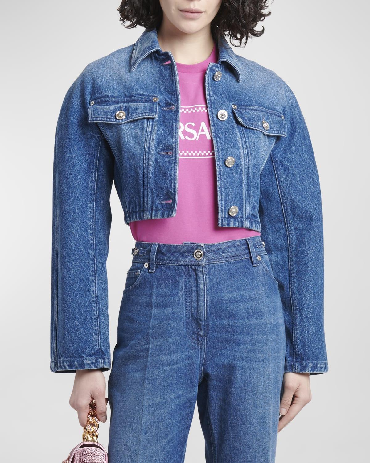 Womens Crop Denim Jacket Product Image