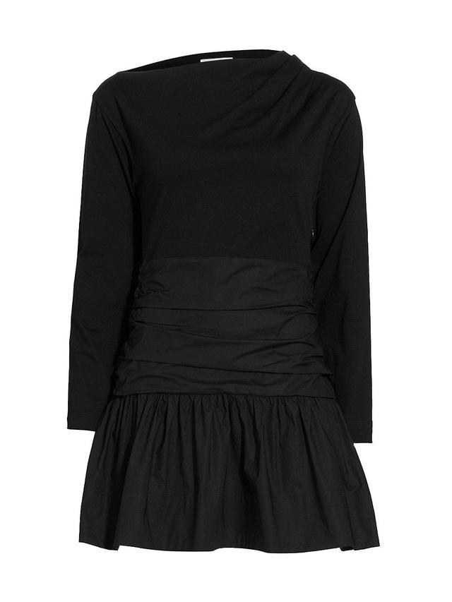 Womens Iris Cotton Ruched Long-Sleeve Minidress Product Image