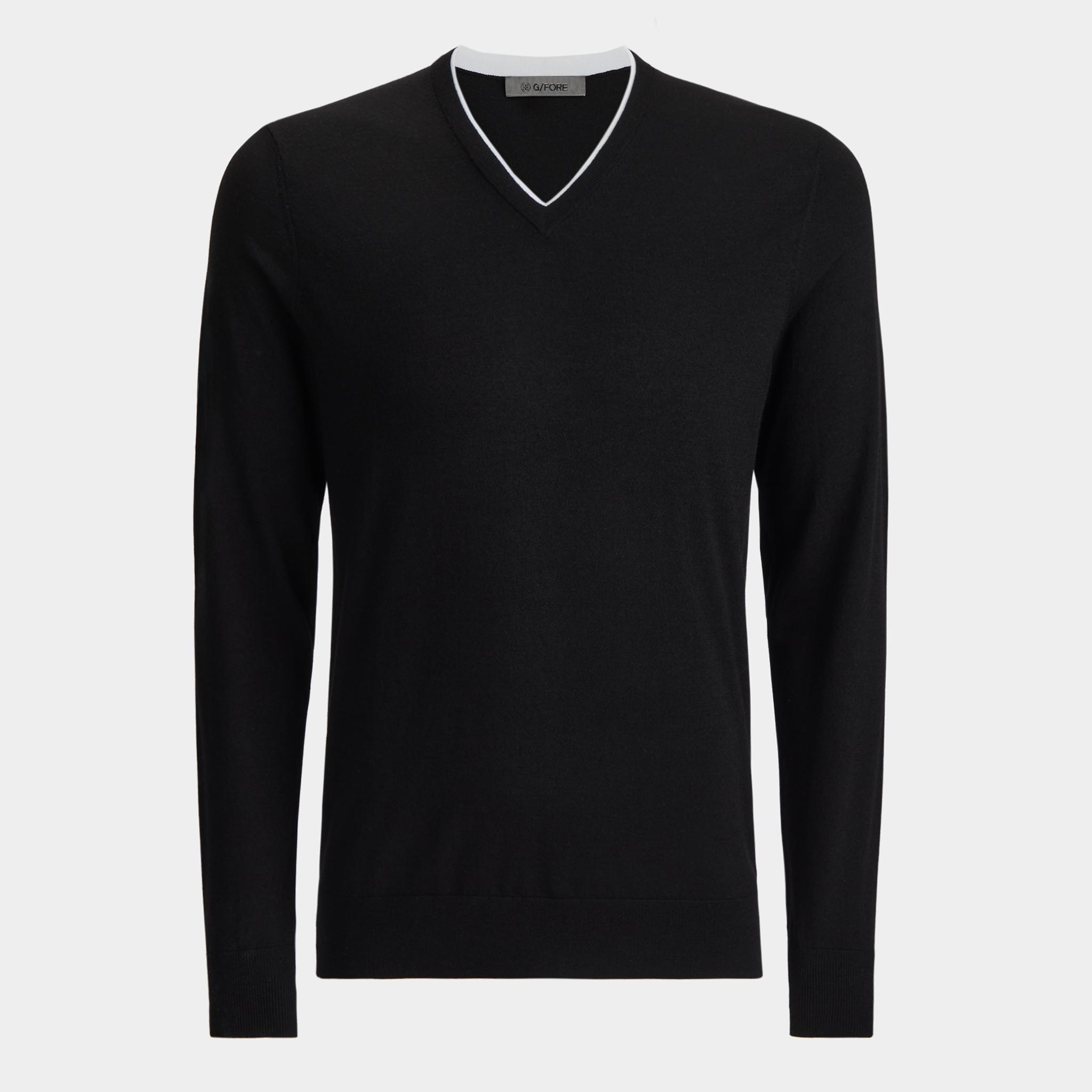 MERINO WOOL BLEND V NECK SWEATER Product Image