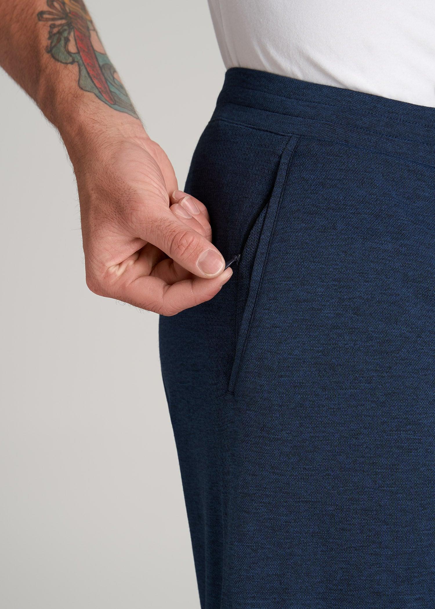 A.T. Performance Zip Bottom Pants for Tall Men in Navy Mix Male Product Image