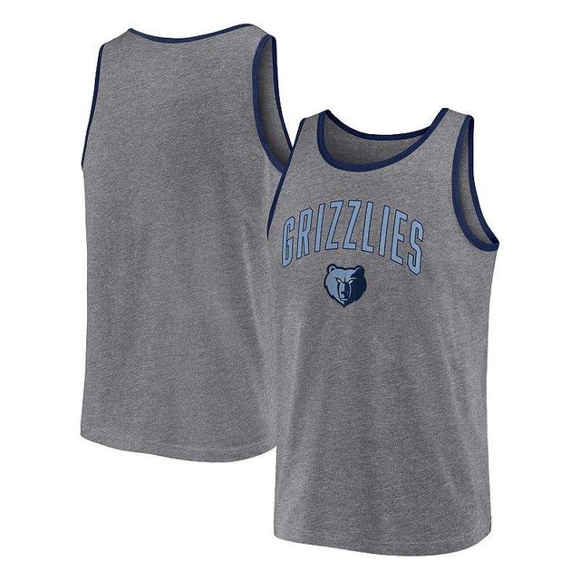 Mens Fanatics Branded Heather Gray Memphis Grizzlies Primary Logo Tank Top Product Image