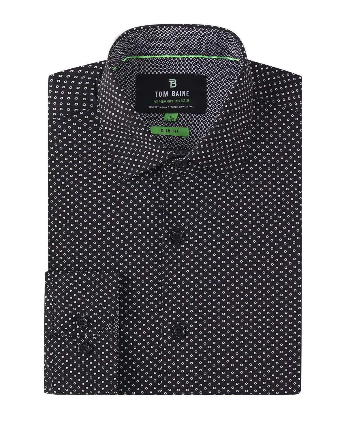 Tom Baine Mens Geometric Performance Stretch Button Down Dress Shirt Product Image