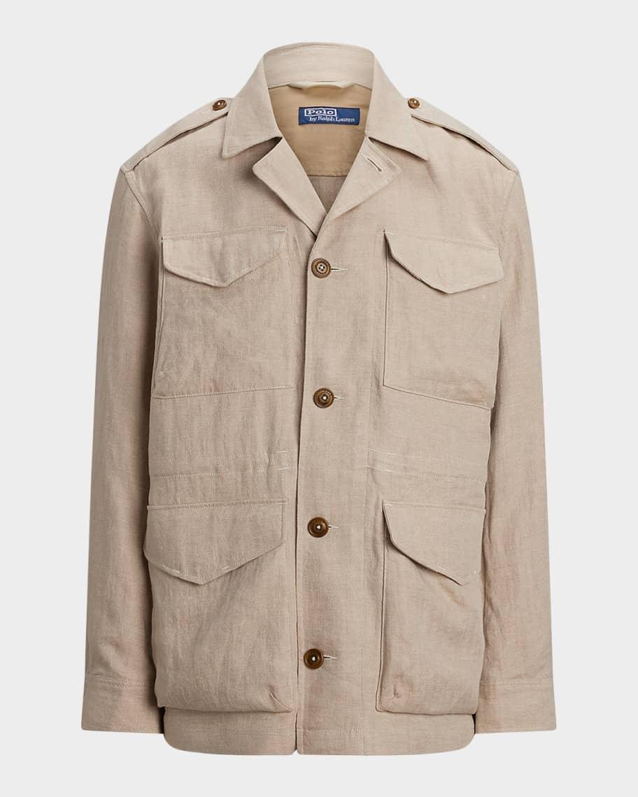 Men's Linen Herringbone Field Jacket Product Image