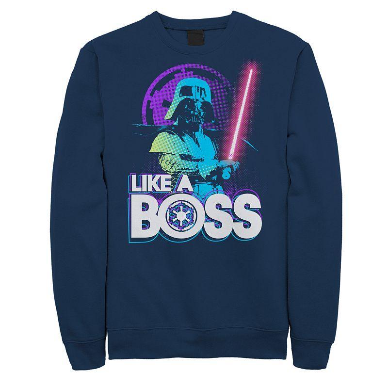 Mens Star Wars Vader Like a Boss Sweatshirt Blue Product Image