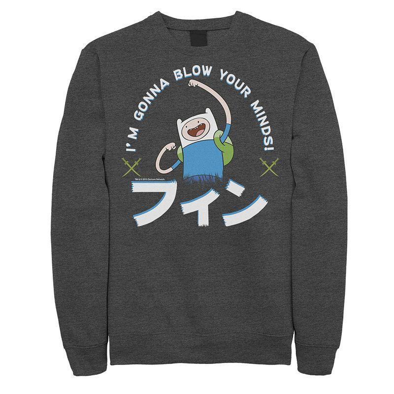 Mens Adventure Time Finn Im Gonna Blow Your Minds Kanji Portrait Sweatshirt Product Image