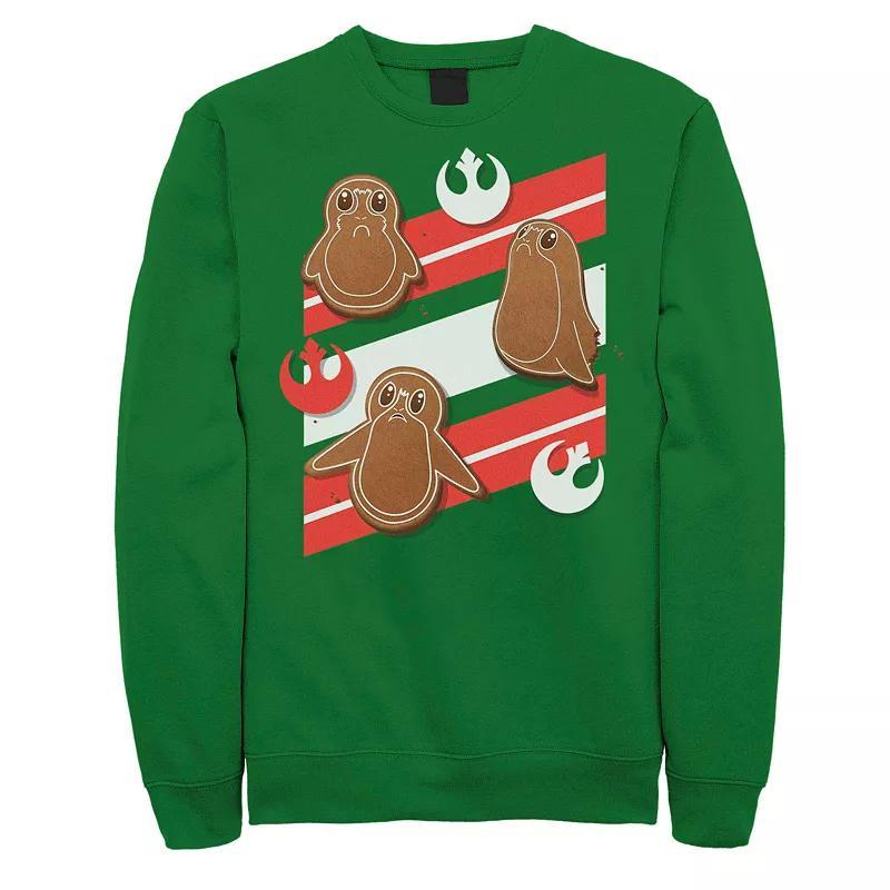 Mens Star Wars Porg Gingerbread Cookies Christmas Sweatshirt Product Image