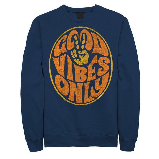 Mens Fifth Sun Good Vibes Only Vintage Text Fleece Blue Product Image