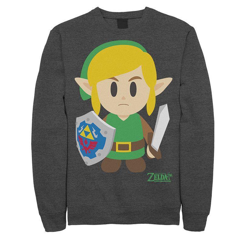 Mens Nintendo Legend Of Zelda Links Awakening Link Avatar Fleece Grey Heather Product Image