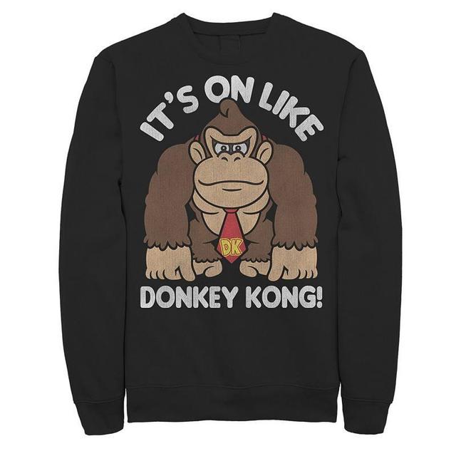 Mens Nintendo Its On Like Donkey Kong Outline Poster Sweatshirt Product Image