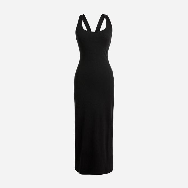 Cross-back midi dress in vintage rib Product Image