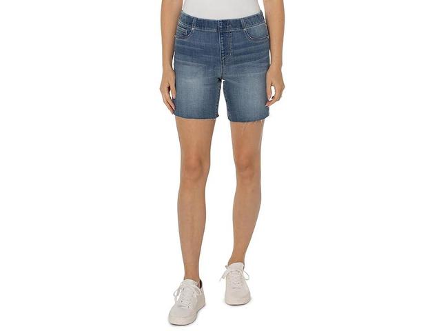 Liverpool Los Angeles Chloe Pull-On Bermuda Shorts with Cut Hem in Mullen (Mullen) Women's Shorts Product Image