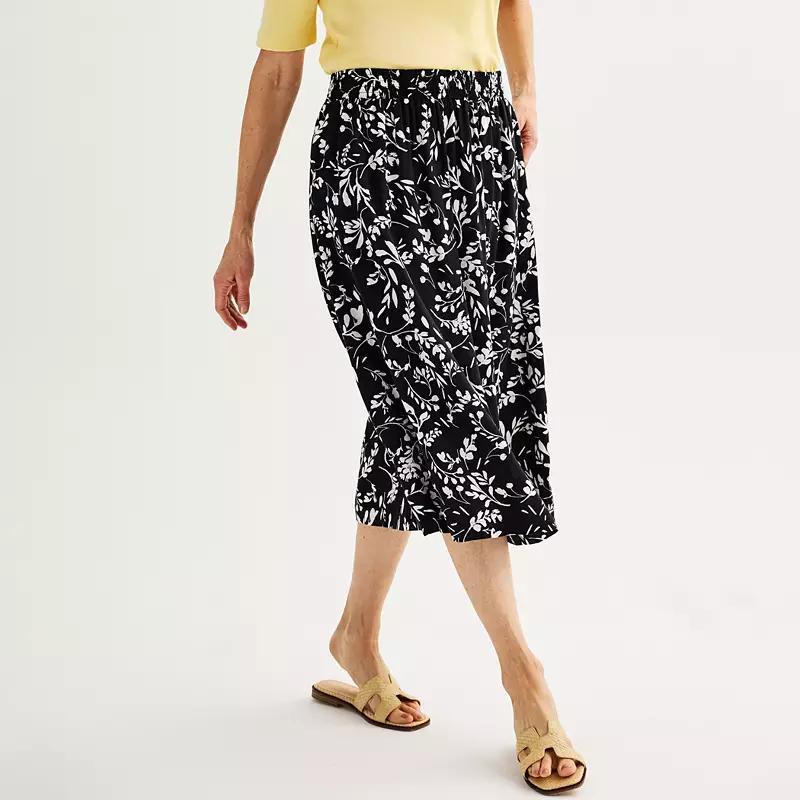 Womens Croft & Barrow Elastic Waist Midi Skirt Product Image