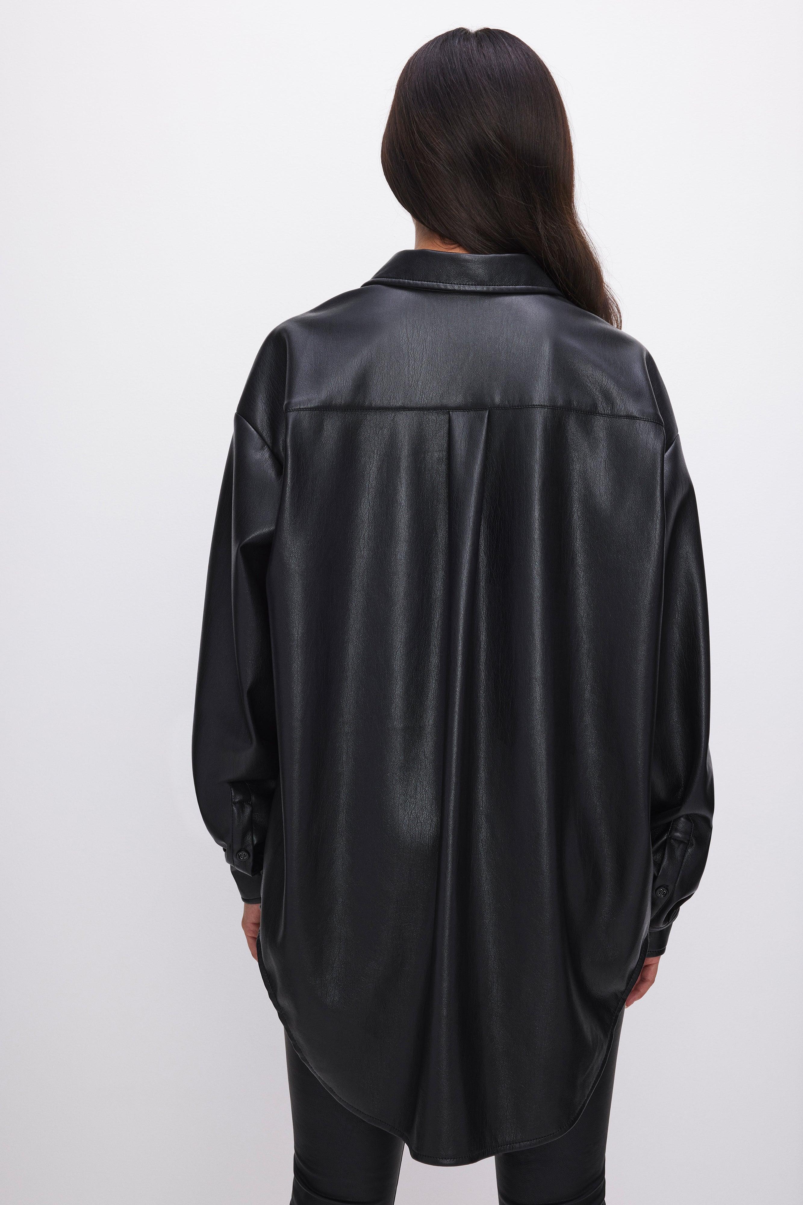 FAUX LEATHER SHIRT | BLACK001 Product Image