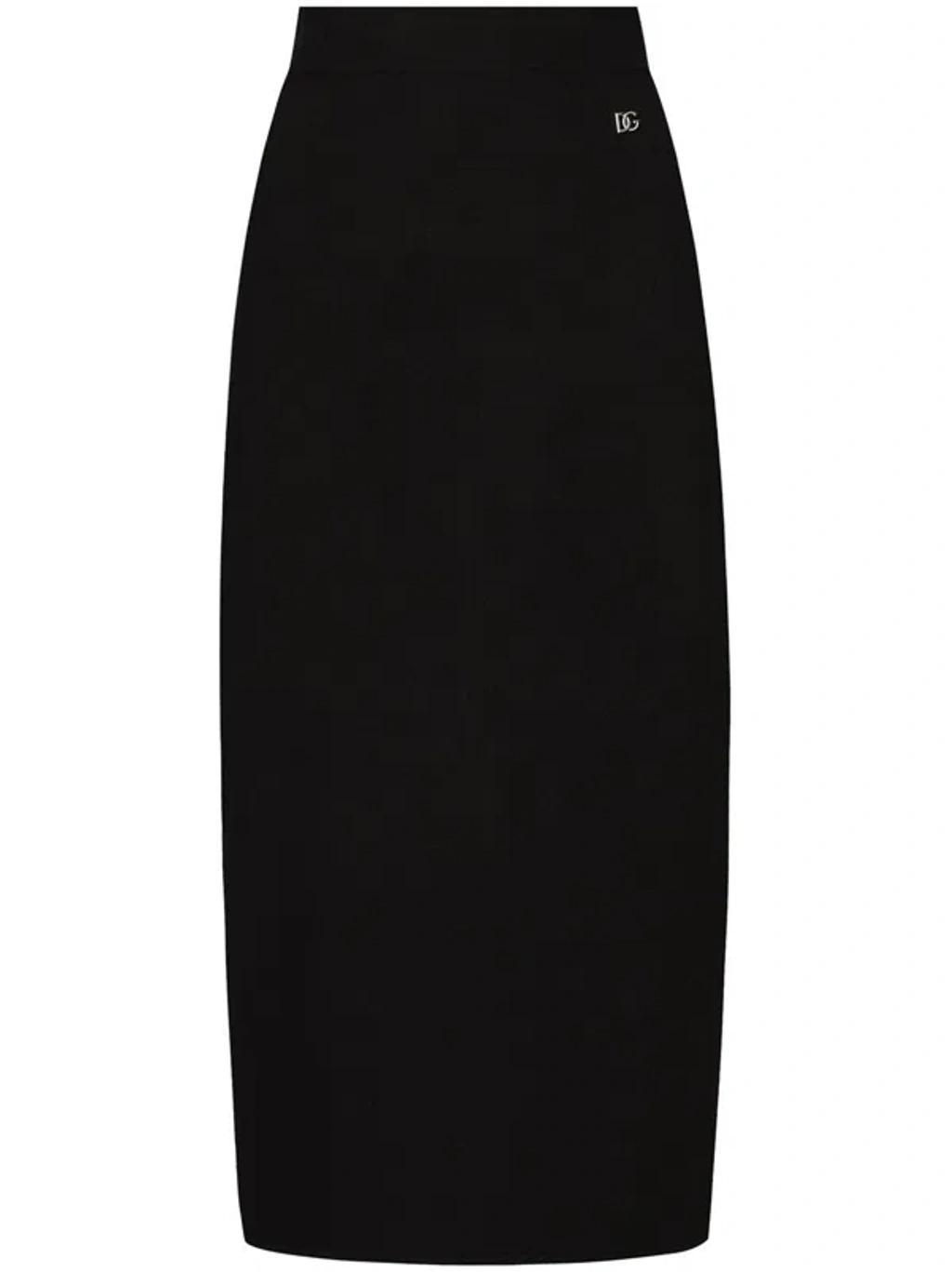 DOLCE & GABBANA Pencil Skirt With Dg Logo In Black product image