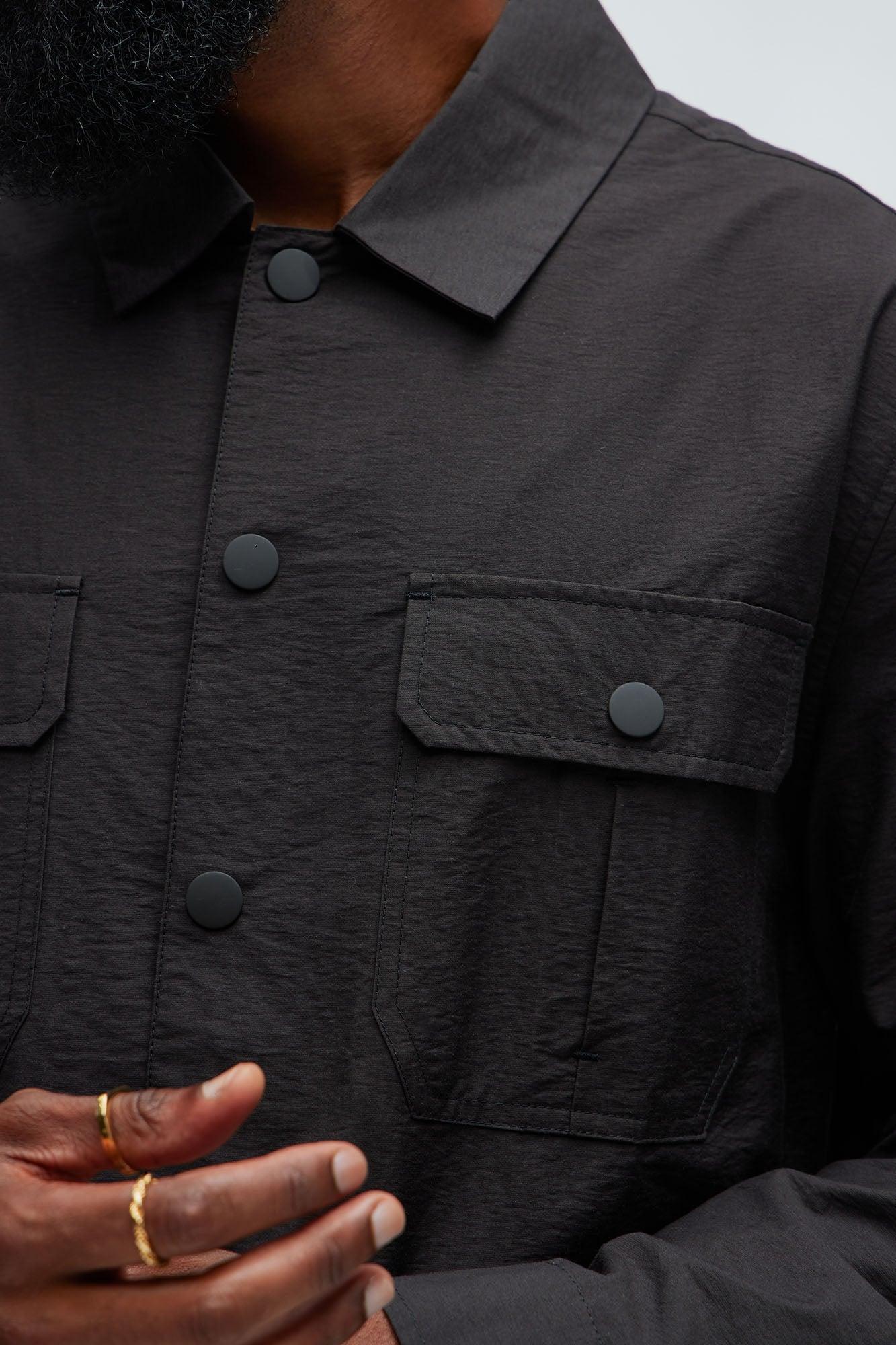 Top Tech Button Up Shirt - Black Product Image