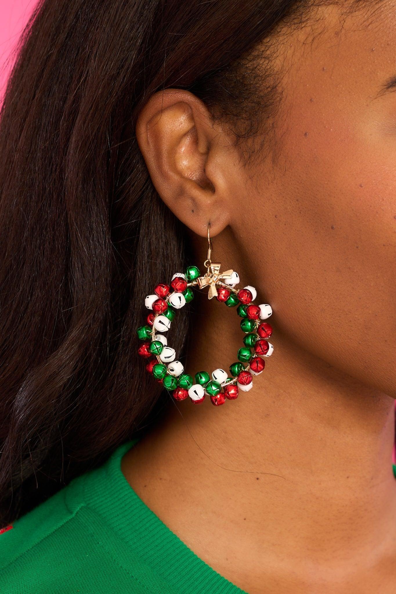 Jingle All The Way Multi Earrings Green Product Image