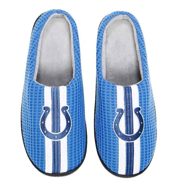 Mens FOCO Royal Indianapolis Colts Team Stripe Memory Foam Slide Slippers Product Image