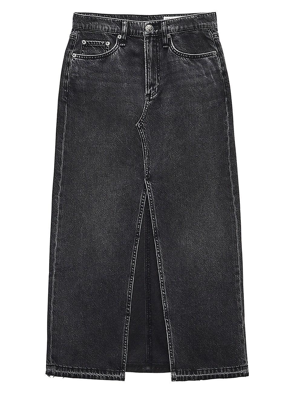 Womens Clara Denim Midi-Skirt Product Image