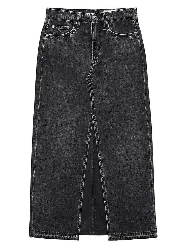 Womens Clara Denim Midi-Skirt Product Image