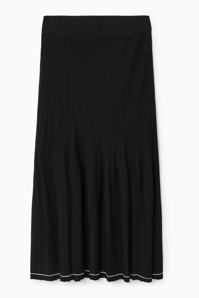 PLEATED KNITTED MIDI SKIRT Product Image