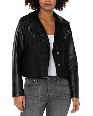 Liverpool Los Angeles Denim Hybrid Moto Jacket (Motoway) Women's Vest Product Image