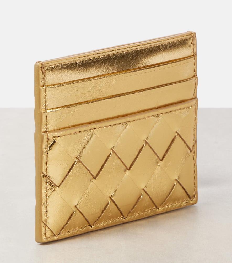 BOTTEGA VENETA Gemelli Leather Card Holder In Gold Product Image