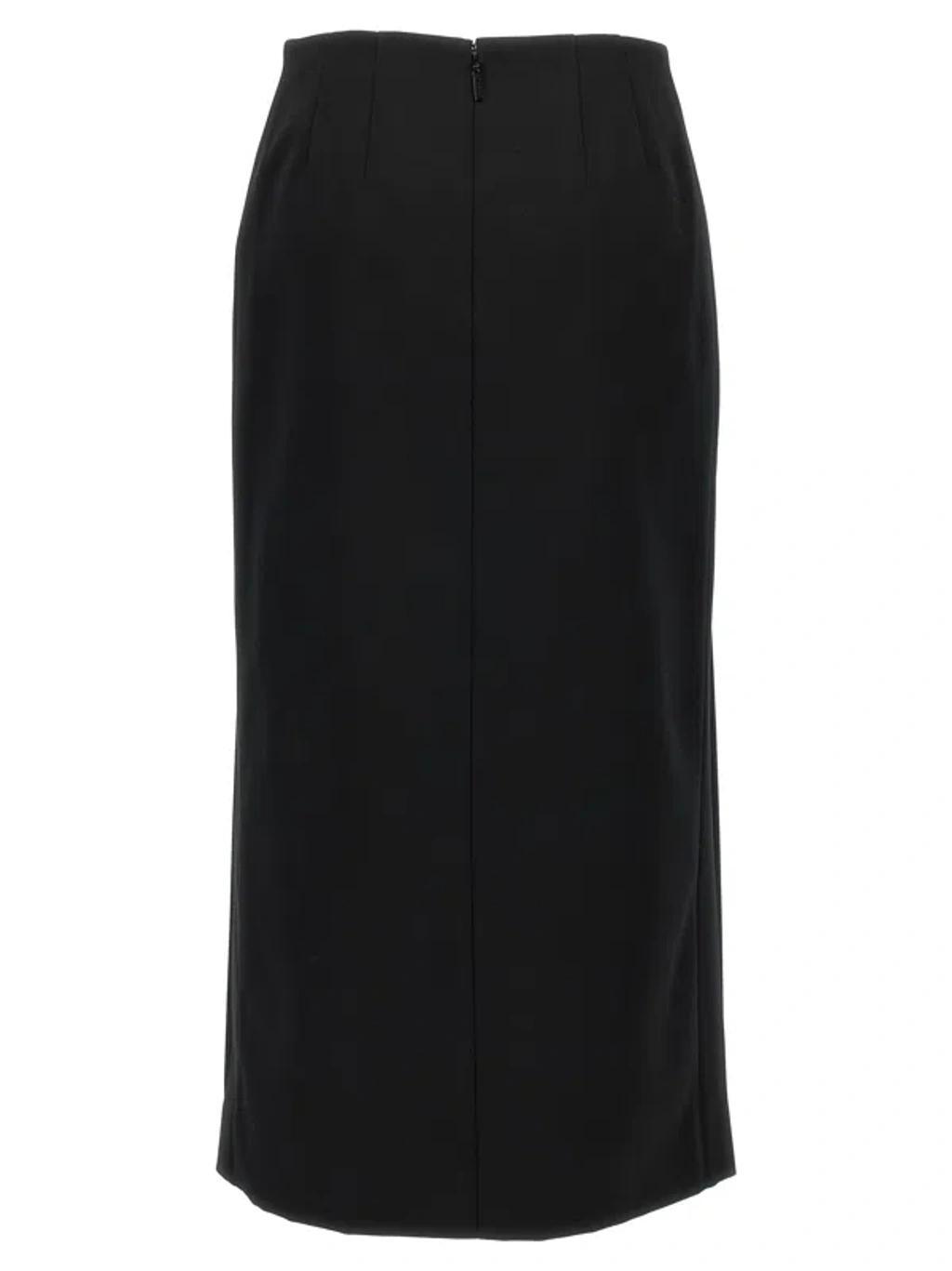 VALENTINO Solid Grisaille  Skirt In Black Product Image