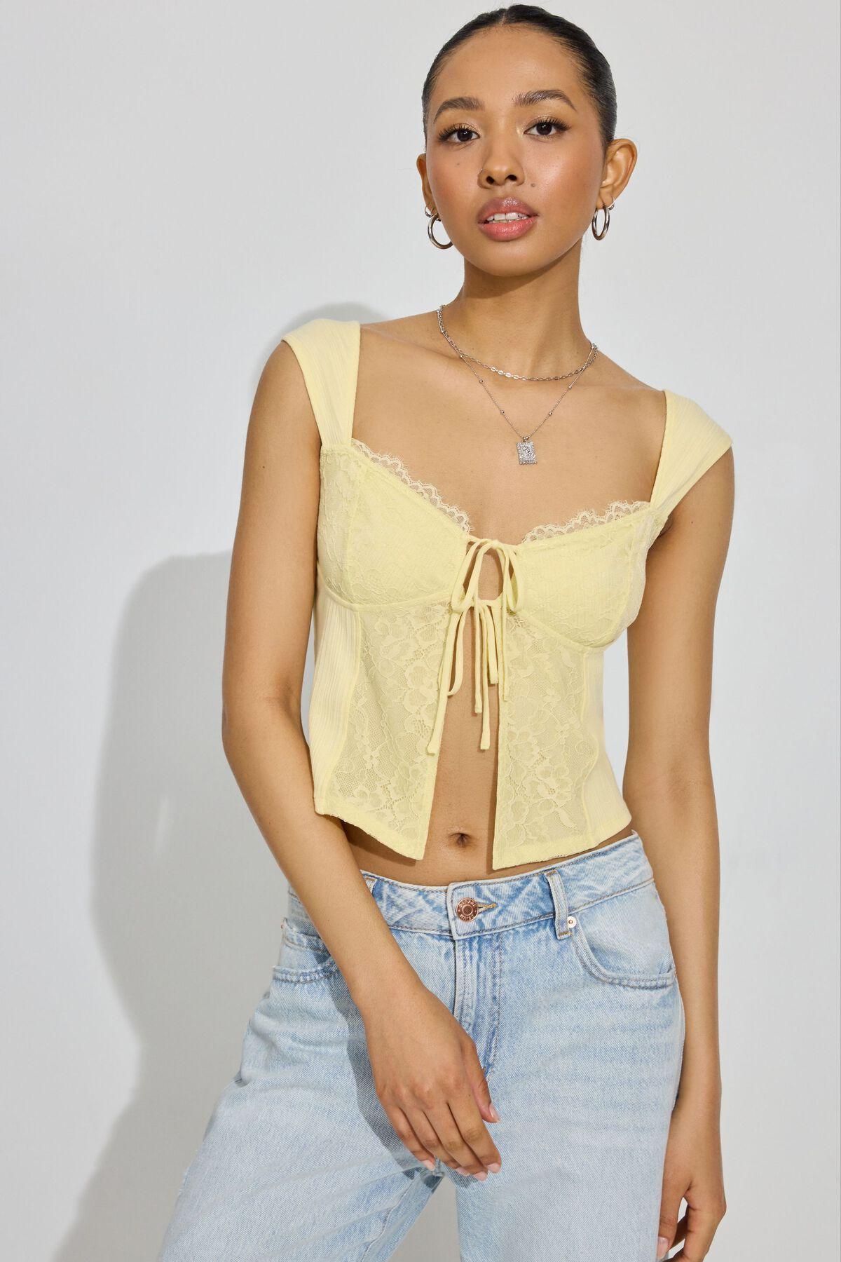 Flyaway Lace Rib Top Product Image