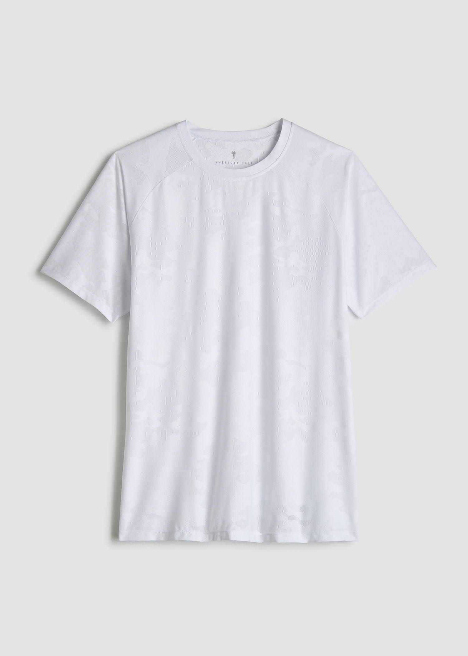 Raglan Training T-Shirt for Tall Men in White Male Product Image