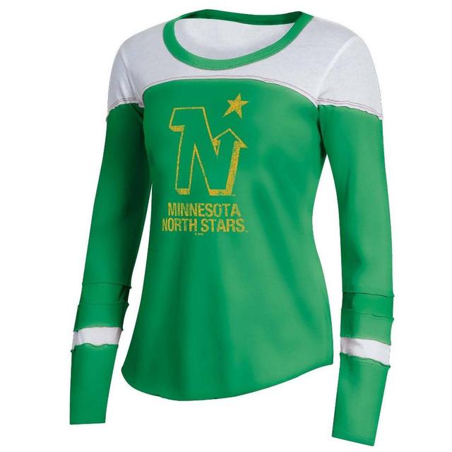 NHL Minnesota North Stars Womens Vintage Long Sleeve Polo T-Shirt Product Image