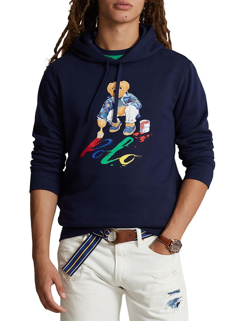 Mens Painting Polo Bear Hoodie Product Image