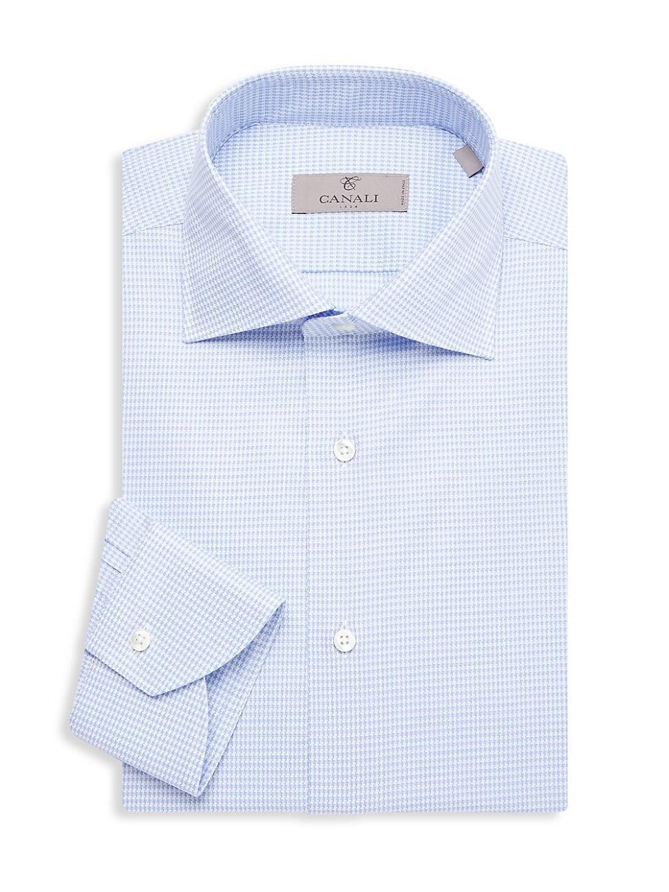 Mens Cotton Houndstooth Dress Shirt Product Image