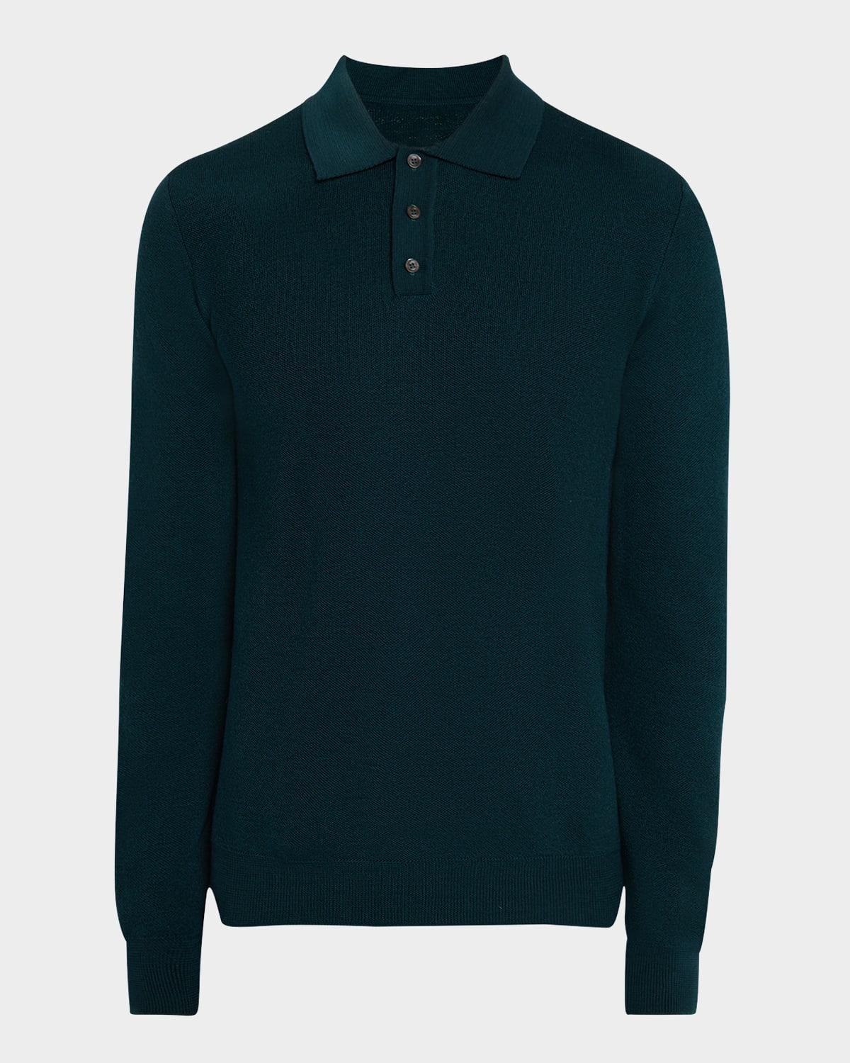 Men's Lightweight Milano Stitch Polo Sweater Product Image