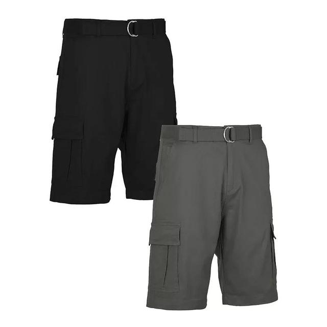 Mens Blu Rock 2-Pack Mens Slim Fit Cotton Stretch Belted Cargo Shorts Product Image