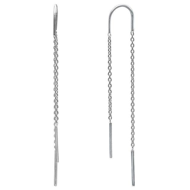 PRIMROSE Sterling Silver Chain Threader Drop Earrings, Womens, Silver Tone Product Image