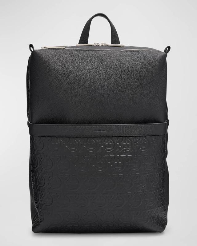 Men's Embossed Gancini Leather Backpack Product Image